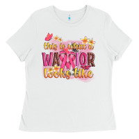 White this is what a warrior looks like Ladies Tee - NancyCooperArtShop