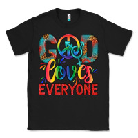 Black Lgbtq God Loves Everyone With Unicorn Classic Tee - BundleAndBundleShop