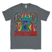 Charcoal Heather Lgbtq God Loves Everyone With Unicorn Classic Tee - BundleAndBundleShop
