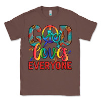 Chestnut Lgbtq God Loves Everyone With Unicorn Classic Tee - BundleAndBundleShop