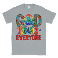 Heather Grey Lgbtq God Loves Everyone With Unicorn Classic Tee - BundleAndBundleShop