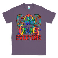 Lavender Lgbtq God Loves Everyone With Unicorn Classic Tee - BundleAndBundleShop