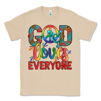 Mushroom Lgbtq God Loves Everyone With Unicorn Classic Tee - BundleAndBundleShop