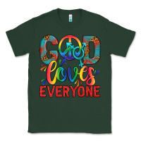 Sports Green Lgbtq God Loves Everyone With Unicorn Classic Tee - BundleAndBundleShop