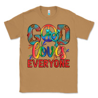 Toasted Coconut Lgbtq God Loves Everyone With Unicorn Classic Tee - BundleAndBundleShop
