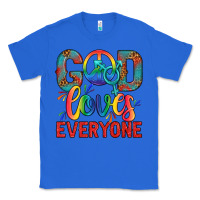 True Royal Lgbtq God Loves Everyone With Unicorn Classic Tee - BundleAndBundleShop