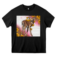 Black Western Cute Baby Deer Fawn Heavy Core Tee - LillyAllenDesigns