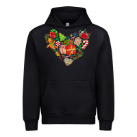 Black merry Christmas heart Urban Hoodie - CowhideDigitalArt