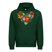 Forest Green merry Christmas heart Urban Hoodie - CowhideDigitalArt