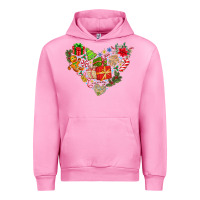 Fuchsia Pink merry Christmas heart Urban Hoodie - CowhideDigitalArt