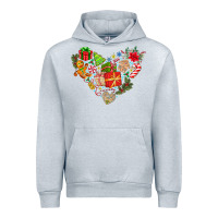 Heather Grey merry Christmas heart Urban Hoodie - CowhideDigitalArt