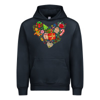 Navy merry Christmas heart Urban Hoodie - CowhideDigitalArt