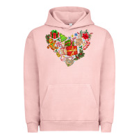 Pigment Salmon merry Christmas heart Urban Hoodie - CowhideDigitalArt