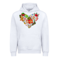 White merry Christmas heart Urban Hoodie - CowhideDigitalArt