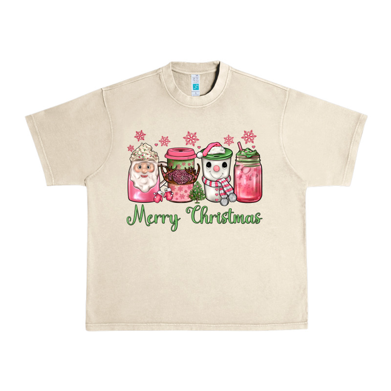Pink  Merry Christmas Coffee Urban Heavy Tee by JahusDesignShop | Teevron