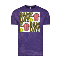 Cloud Purple softball uniform game day seamless pattern Vintage Tee - BundleAndBundleShop