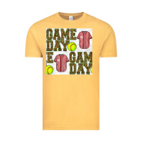 Vintage Mustard softball uniform game day seamless pattern Vintage Tee - BundleAndBundleShop