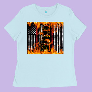 Western Firefighter Dad Ladies Tee Designed By Lillyallendesigns