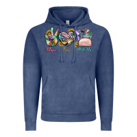 Vintage Denim Peace Love Make Up Vintage Hoodie - BundleAndBundleShop