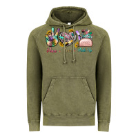 Vintage Olive Peace Love Make Up Vintage Hoodie - BundleAndBundleShop