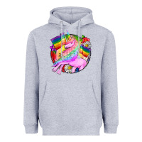 Heather Grey Pride unicorn Heavyweight Hoodie - FaDigitalArtStudio