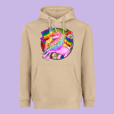 Pride Unicorn Heavyweight Hoodie Designed By Fadigitalartstudio