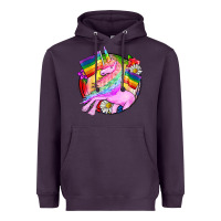 Plum Pride unicorn Heavyweight Hoodie - FaDigitalArtStudio