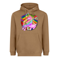 Toasted Coconut Pride unicorn Heavyweight Hoodie - FaDigitalArtStudio