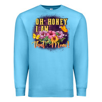 Ocean Blue Oh honey i am that mom Premium Sweatshirt - FaDigitalArtStudio