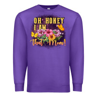 Purple Oh honey i am that mom Premium Sweatshirt - FaDigitalArtStudio