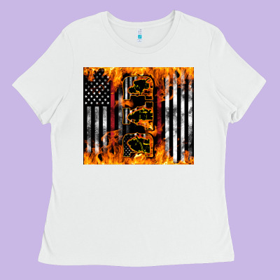 Western Firefighter Dad Ladies Tee Designed By Lillyallendesigns