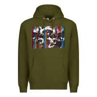 Army Green cowhide, leopard serape backgraund Premium Hoodie - JahusDesignShop