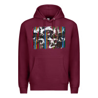 Burgundy cowhide, leopard serape backgraund Premium Hoodie - JahusDesignShop