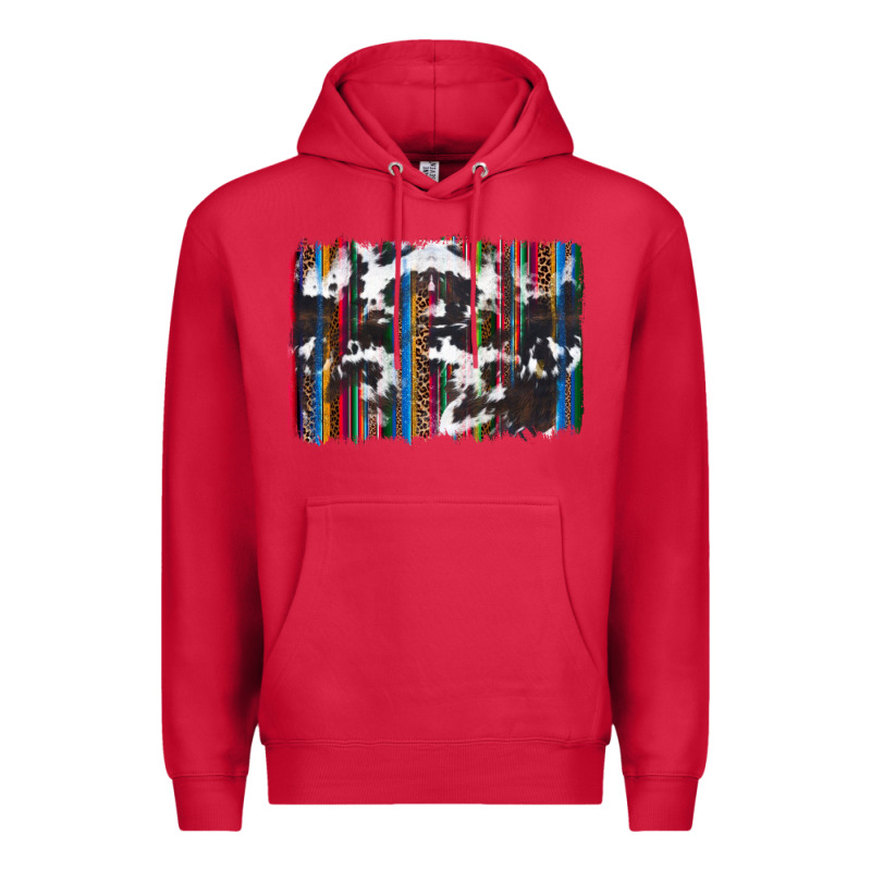 Cowhide, Leopard Serape Backgraund Premium Hoodie by JahusDesignShop | Teevron