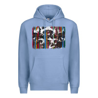 Colony Blue cowhide, leopard serape backgraund Premium Hoodie - JahusDesignShop
