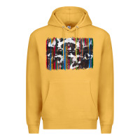 Mustard cowhide, leopard serape backgraund Premium Hoodie - JahusDesignShop
