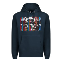 Navy cowhide, leopard serape backgraund Premium Hoodie - JahusDesignShop