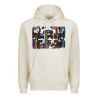 Oatmeal Heather cowhide, leopard serape backgraund Premium Hoodie - JahusDesignShop