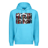 Ocean Blue cowhide, leopard serape backgraund Premium Hoodie - JahusDesignShop