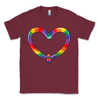 Burgundy Lgbtq Heart Balloon Classic Tee - BundleAndBundleShop