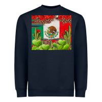 Navy Mexican Flag Heavyweight Sweatshirt - texasbilliewilder