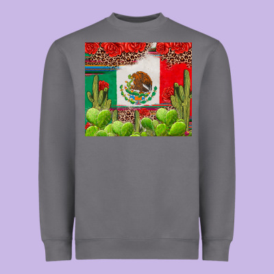 Mexican Flag Heavyweight Sweatshirt Designed By Texasbilliewilder