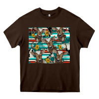 Chocolate Brown western horseshoe sunflower brown cow Heavy Core Tee - BarkalooDesign