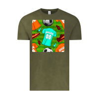 Vintage Olive soccer ball uniform and shoes seamless pattern Vintage Tee - BundleAndBundleShop