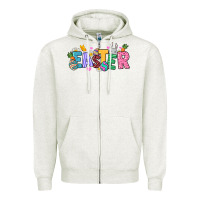 Oatmeal Heather Western Easter day Zipper Hoodie - HowdyJamesFarm