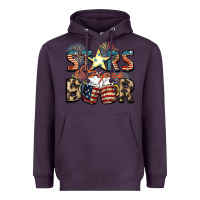 Plum Stars stripes beer Heavyweight Hoodie - FaDigitalArtStudio