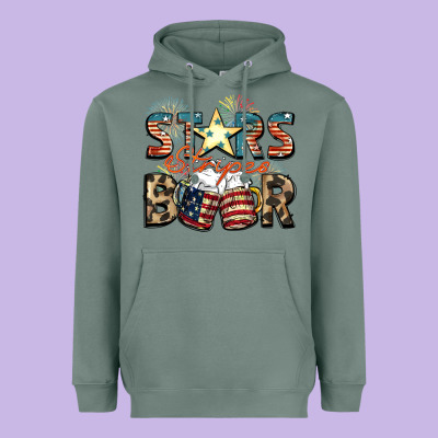 Stars Stripes Beer Heavyweight Hoodie Designed By Fadigitalartstudio