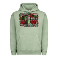 Pigment Oil Green merry christmas caravan Urban Hoodie - CowhideDigitalArt