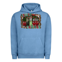 Pigment Pebble Blue merry christmas caravan Urban Hoodie - CowhideDigitalArt