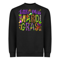 Black Little miss Mardi Gras Heavyweight Sweatshirt - NancyCooperArtShop